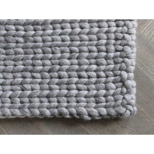 Liivakarva pruun punutud villane vaip , 170 x 240 cm Braided Rugs - Wooldot-image-1