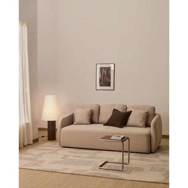 Beež šenillist diivanvoodi 218 cm Laira - Kave Home-image-1