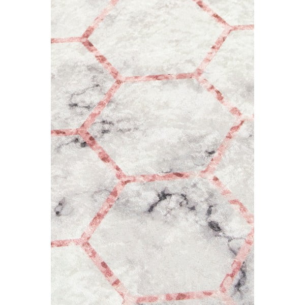 Valge/hall vannitoamatt 60x40 cm Honeycomb - Foutastic-image-3