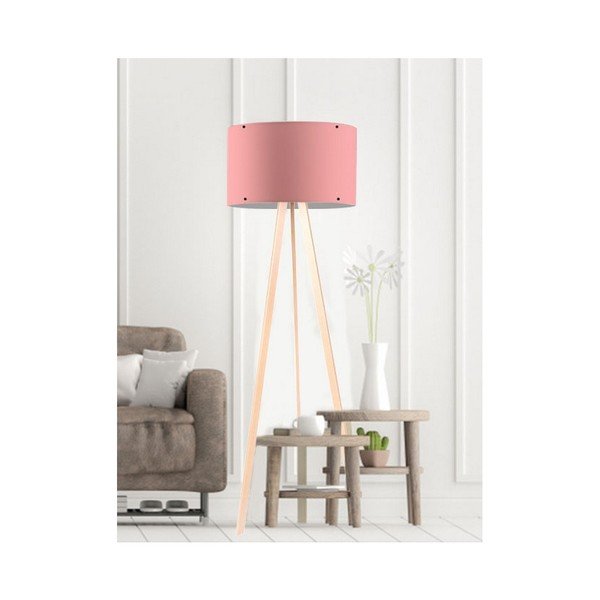 Světle růžová stojací lampa Simple