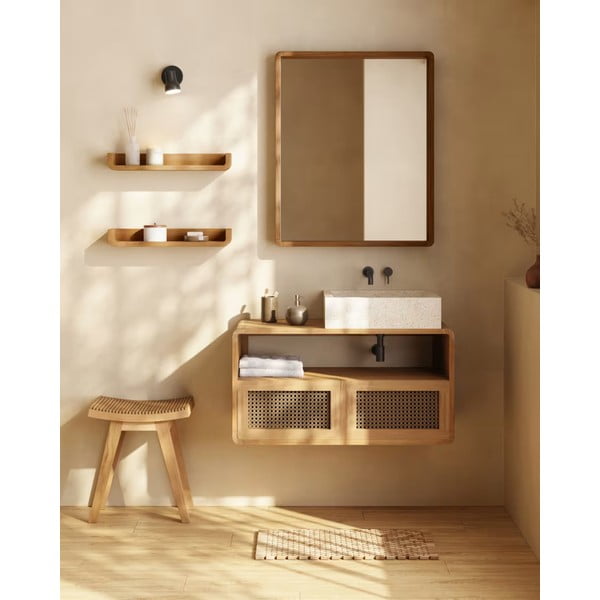 2 teakpuust seinariiuli komplekt, mis on valmistatud teakpuust. Shamel - Kave Home-image-1