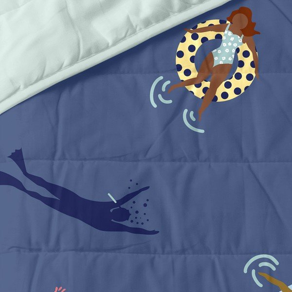 Sinine tikitud voodikate 180x260 cm Sea party - Aware-image-3