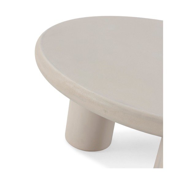 Kreem ümmargune kohvilaud kivist dekooriga ø 80 cm Iriel - MOME-image-4