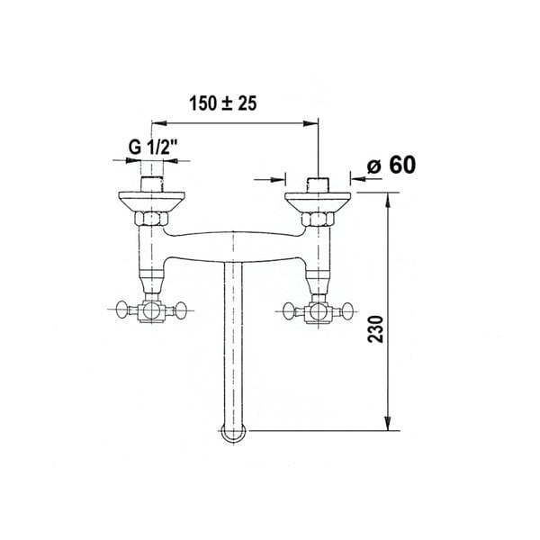 Hõbe seinasegisti (1 väljund) Antea - Sapho-image-1