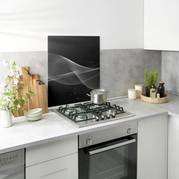 Karastatud klaasist pliidi seinakate 70x60 cm Smoke - Wenko-image-2
