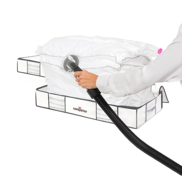 2 valge voodi allapanekukarbi komplekt vaakumpakendiga XLarge Underbed , 105 x 15,5 cm Life - Compactor