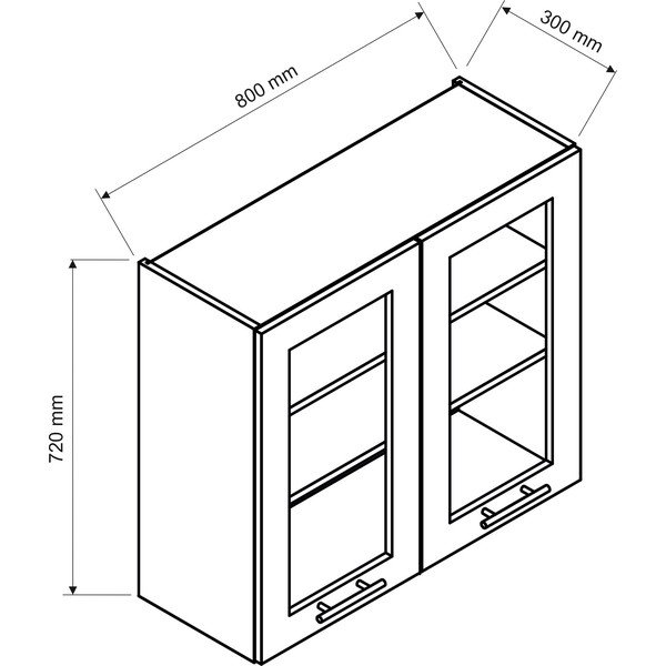 Ülemine köögikapp (laius 80 cm) Kai - STOLKAR-image-3