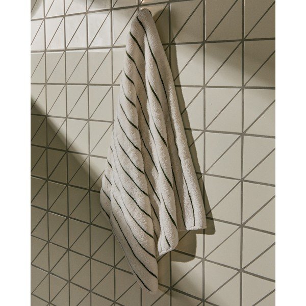Roheline/beež frotee-puuvillane rätik 50x90 cm Dorane - Kave Home-image-1