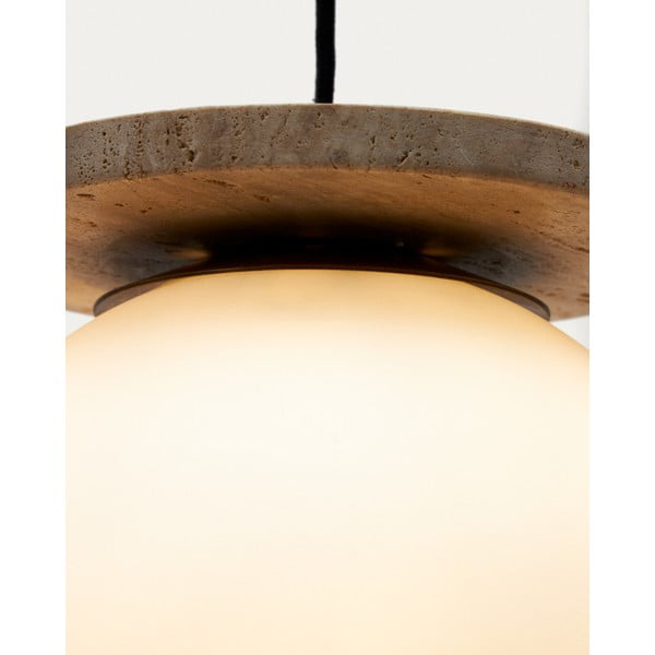 Valge rippvalgusti klaasist varjuga ø 20 cm Malachi - Kave Home-image-2