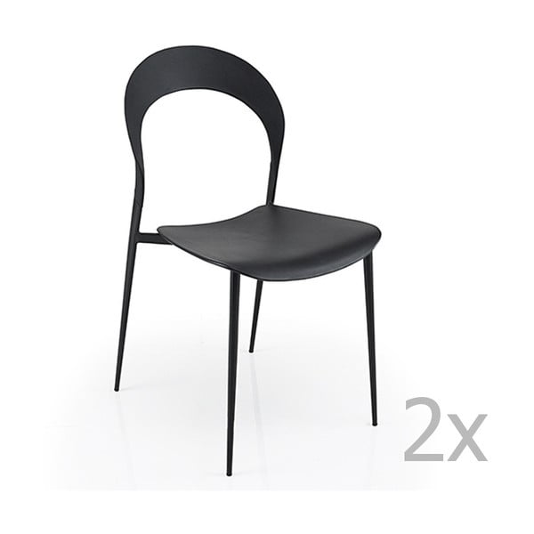 Sada 2 černých židlí Garageeight Selfoss