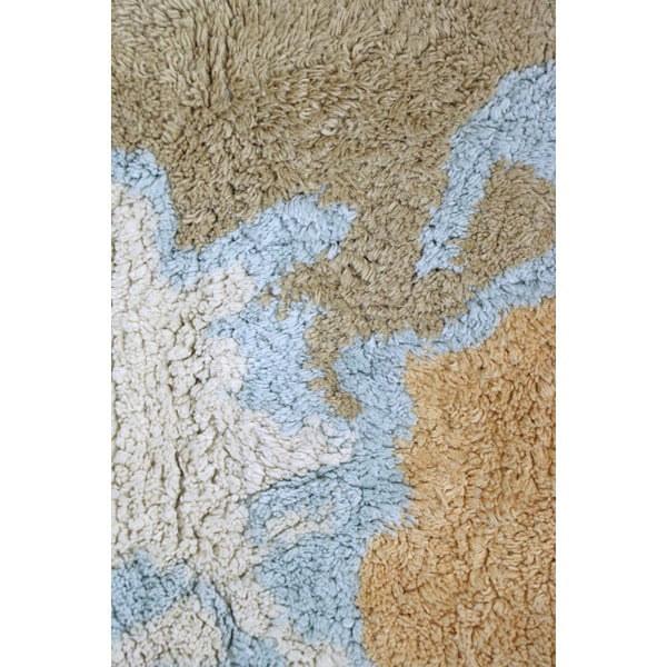 Sinine/beež käsitsti kootud puuvillane pestav laste vaip 70x100 cm Mini Worldmap – Lorena Canals-image-1