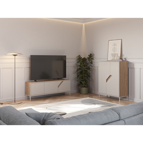 Kreem tammespoonist kummut 150x55x35 cm Lilou - Marckeric-image-1