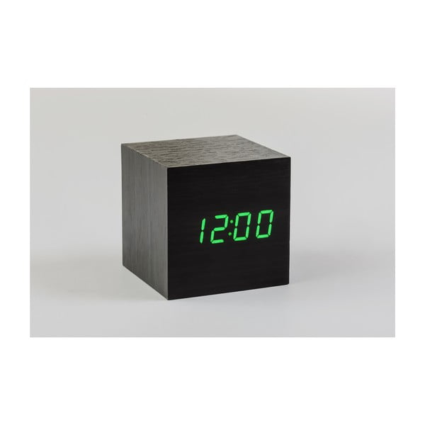 Zelený LED budík Cube Click Clock, černý-image-2