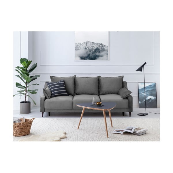 Hall sametist diivanvoodi koos panipaigaga , 215 cm Freesia - Mazzini Sofas-image-4