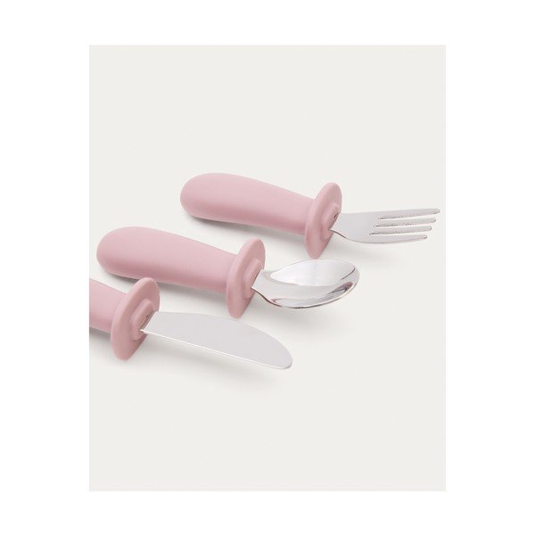 Roosad plastikust/silikoonist laste söögiriistad 3 tk Lili - Kave Home-image-4
