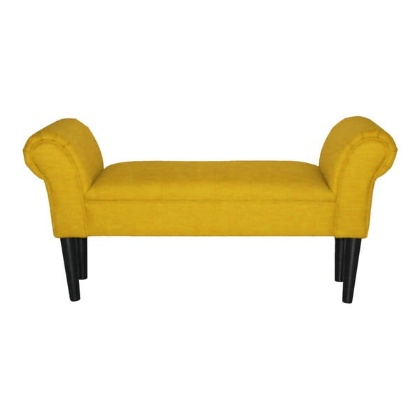 Žlutá čalouněná lavice Luanna