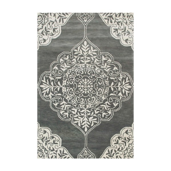 Ručně tuftovaný šedý koberec Bakero Kirman, 183 x 122 cm