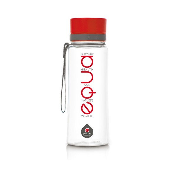 Plastová lahev Equa Red Text, 0,4 l