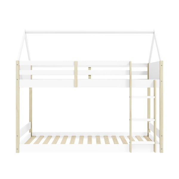 Valge-puiduvärvi laste narivoodi 90x190 cm Valka - Marckeric-image-3