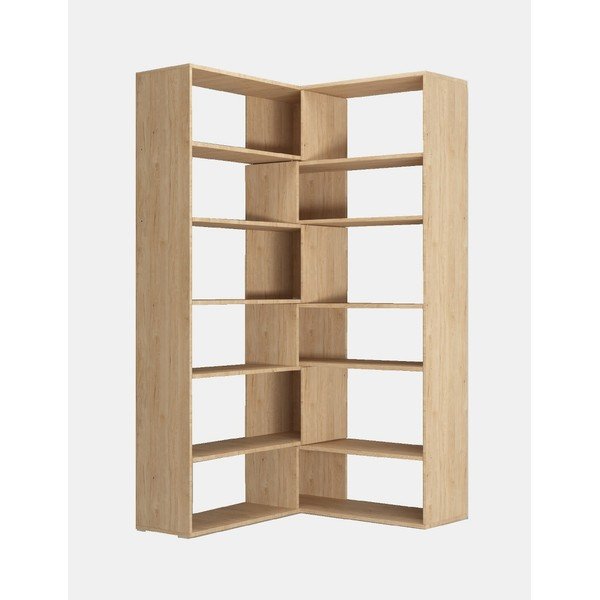 Hnědá rohová knihovna Twin, výška 179 cm-image-2