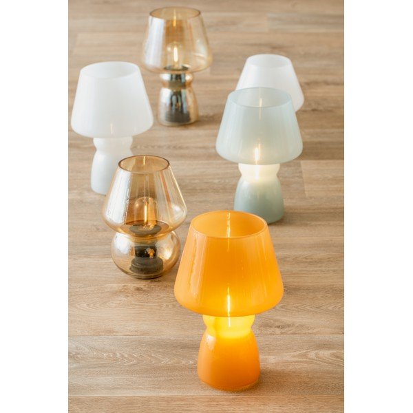 Valge LED laualamp klaasist lambivarjundiga (kõrgus 25,5 cm) Classic - Leitmotiv-image-2