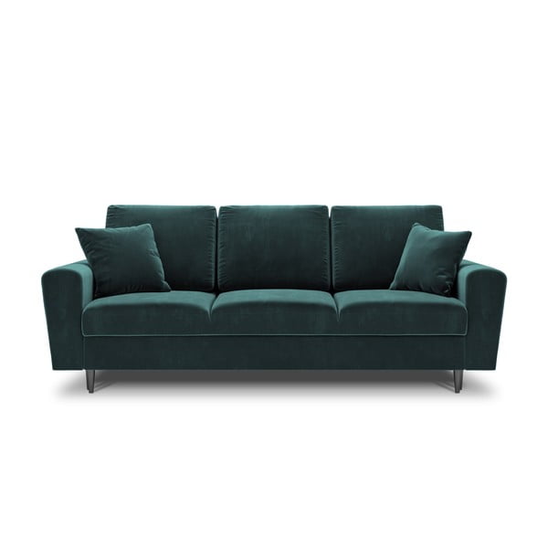 Petrooleumi värvi sametist panipaigaga nurgadiivanvoodi 235 cm Kyoto - Cosmopolitan Design