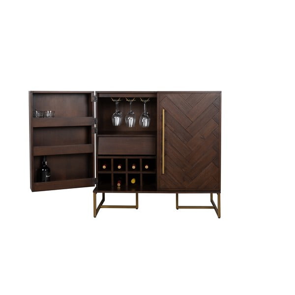 Veinikapp eksootilisest puidust dekoratsiooniga 24 pudelile, 100x100 cm Class - Dutchbone-image-3