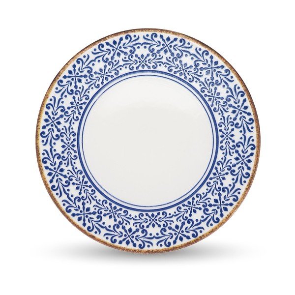 Valge/sinine portselanist serveerimistaldrik ø 32 cm Azul - BonBistro