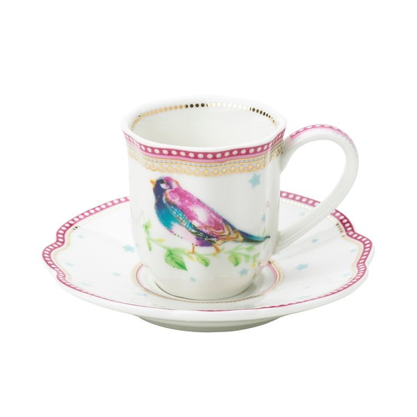 Porcelánový šálek na espresso s podšálkem Birdie od Lisbeth Dahl, 2 ks-image-1