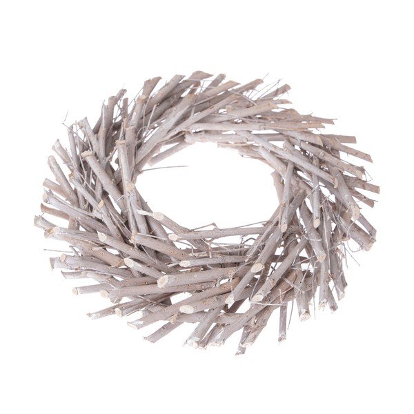 Bílý proutěný věnec Dakls Basic, ø 30 cm