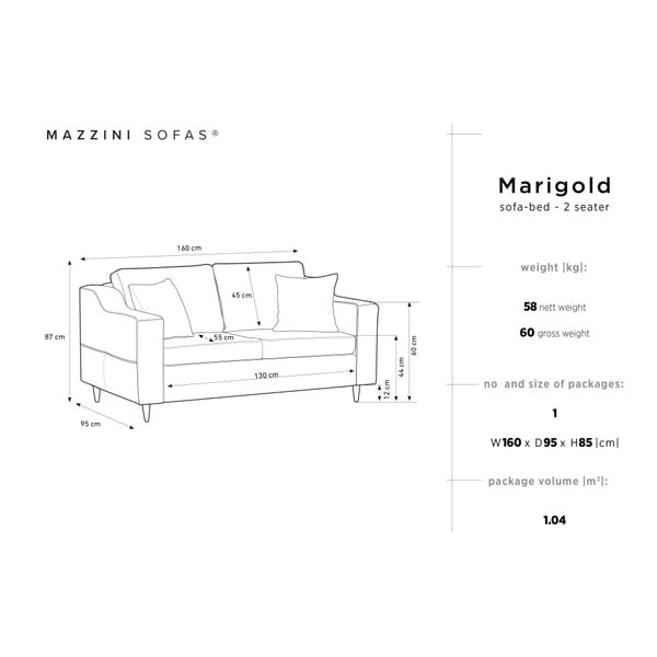 Béžová dvoumístná pohovka Mazzini Sofas Marigold-image-4