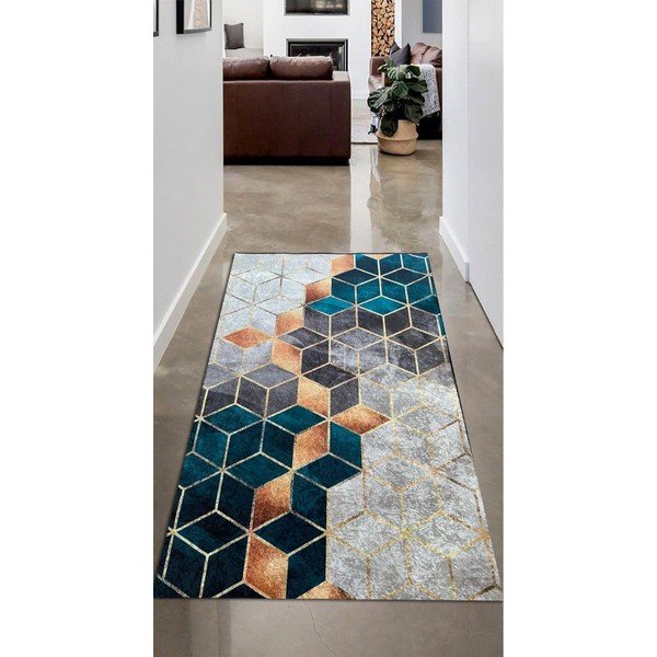 Türkiissinine vaip Optic, 80 x 200 cm - Rizzoli-image-2