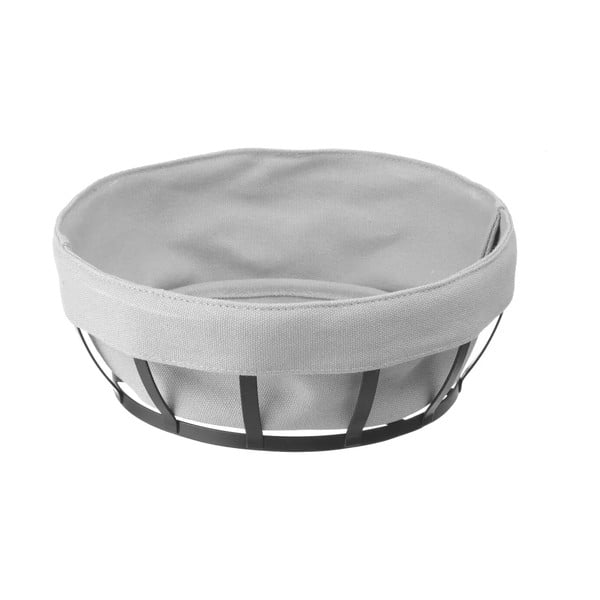 Musta ja halli värvi leivakorv tekstiilvoodriga , ø 22 cm - Hendi