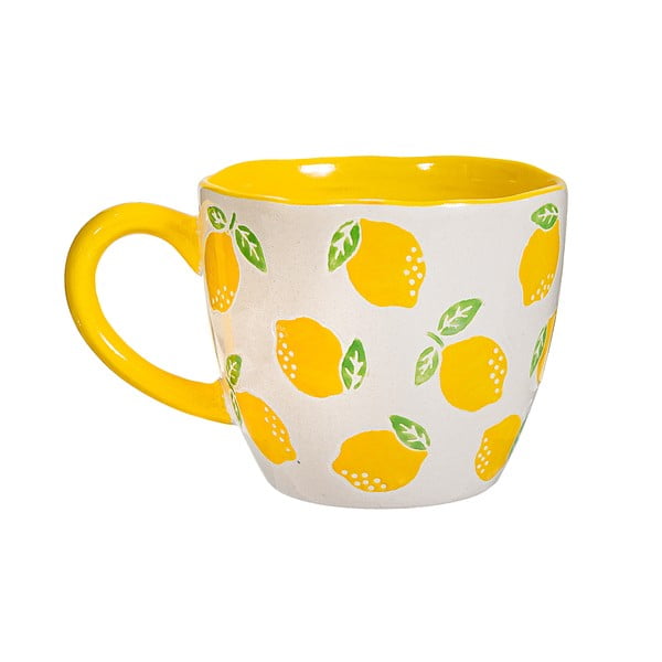 Kollane ja valge keraamiline kruus 250 ml Lemon - Sass & Belle