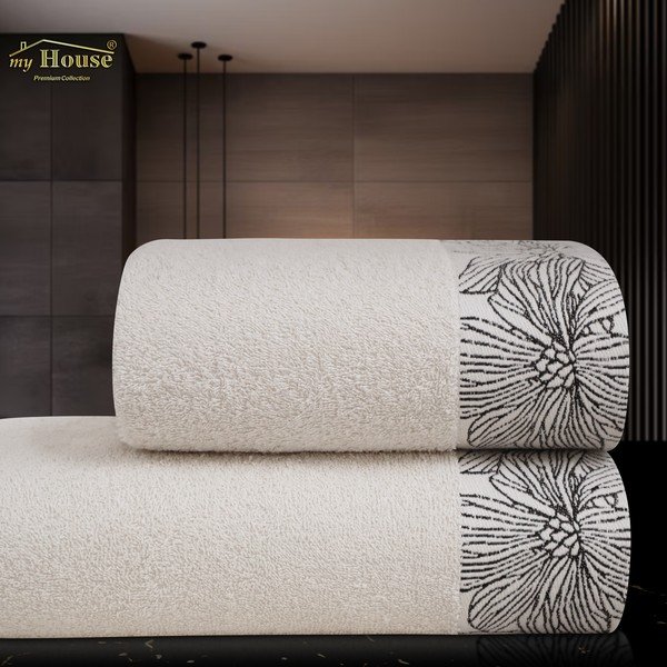 Elevandiluu värvi frotee puuvillane rätik 50x100 cm Valencia - My House-image-1