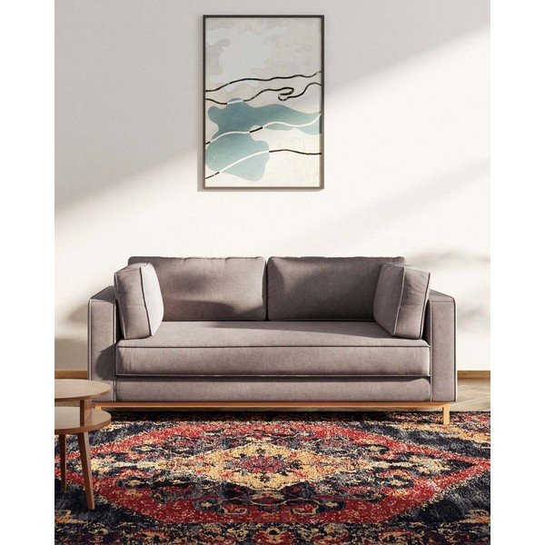 Helepruun sametist diivan 192 cm Celerio - Ame Yens-image-1