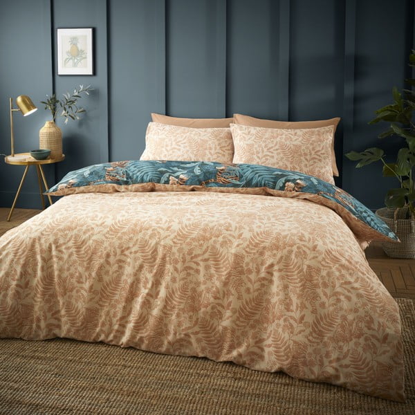 Pruun-roheline voodipesu üheinimesevoodile 135x200 cm Tropic - Catherine Lansfield-image-2