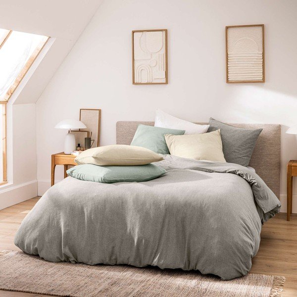 Hall 3-osaline puuvillane voodipesu kaheinimesevoodile/pikendatud voodile 240x220 cm Meline - douceur d'intérieur-image-3