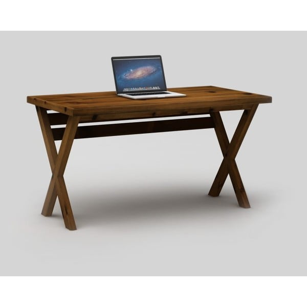 Tmavě hnědý psací stůl Only Wood Desk X