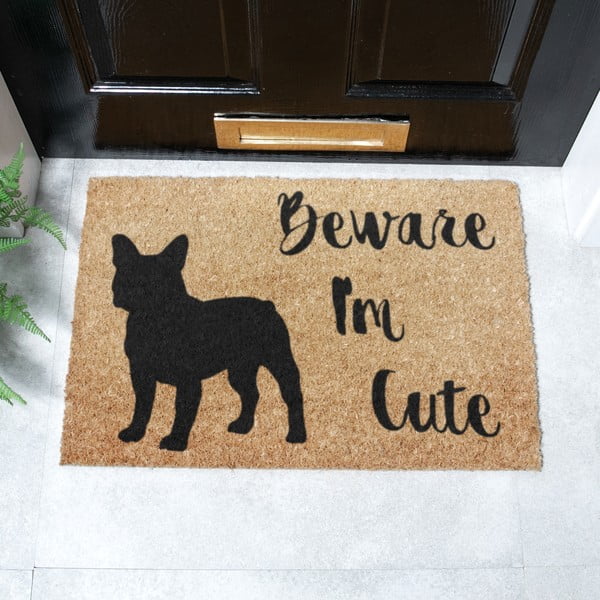 Kookoskiududest matt 40x60cm Beware I'm Cute French Bulldog - Artsy Doormats-image-2