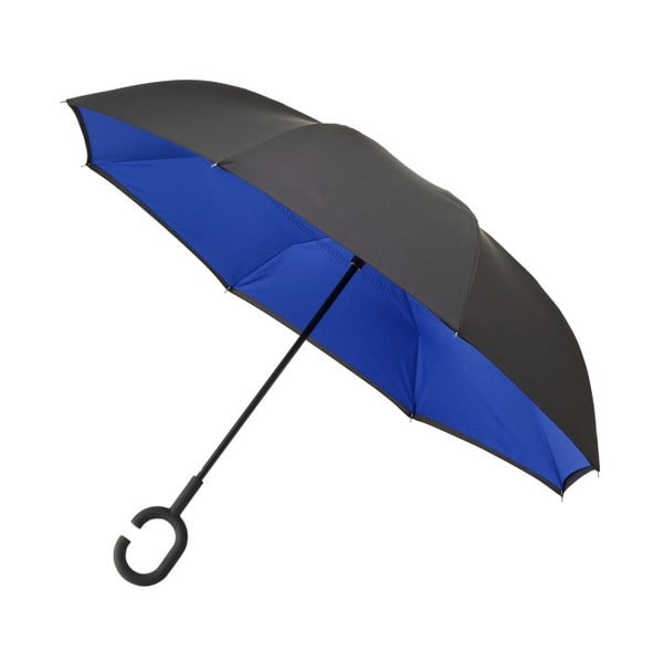 Černo-modrý větruodolný deštník Ambiance Rever, ⌀ 107 cm