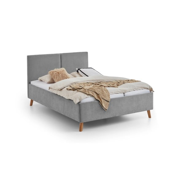 Hall polsterdatud kaheinimesevoodi liistudest raamiga 140x200 cm Piano - Meise Möbel-image-4