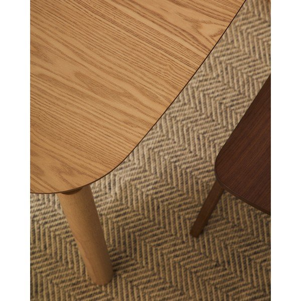 Saarepuidu spoonist söögilaud 100x100 cm Indara - Kave Home-image-2