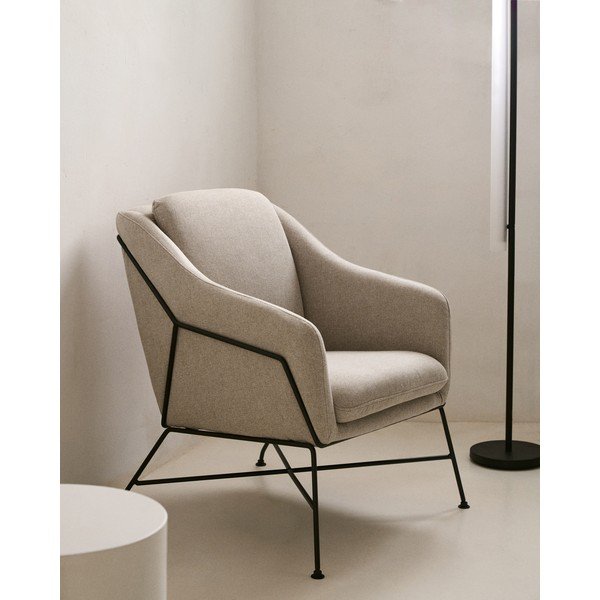 Beež tugitool Brida - Kave Home-image-1