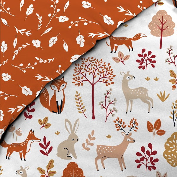 Valge-terrakota puuvillane laste voodipesu üheinimesevoodile 140x200 cm Roxy - douceur d'intérieur-image-2