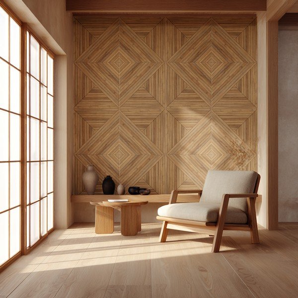 Kangast akustilised paneelid komplektis 2 tükki 60x60 cm Light Timber II - Styler-image-1