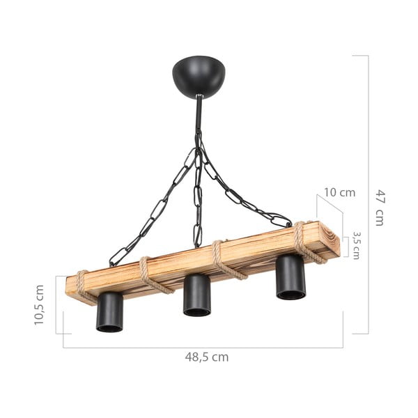 Musta-loomulikku värvi laevalgusti 10,5x48,5 cm - Squid Lighting-image-3