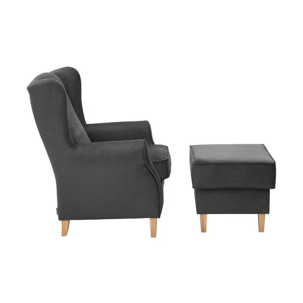 Antratsiitne sametist tugitool koos turvatooliga Lorris - Max Winzer-image-2