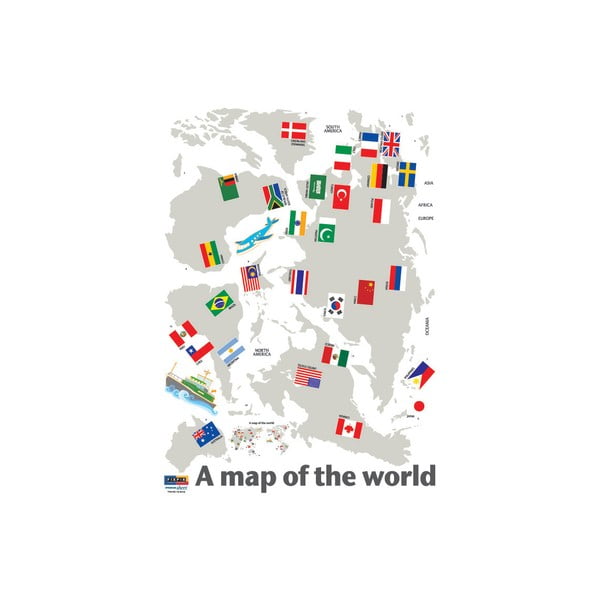 Samolepka World Map and Flags-image-2