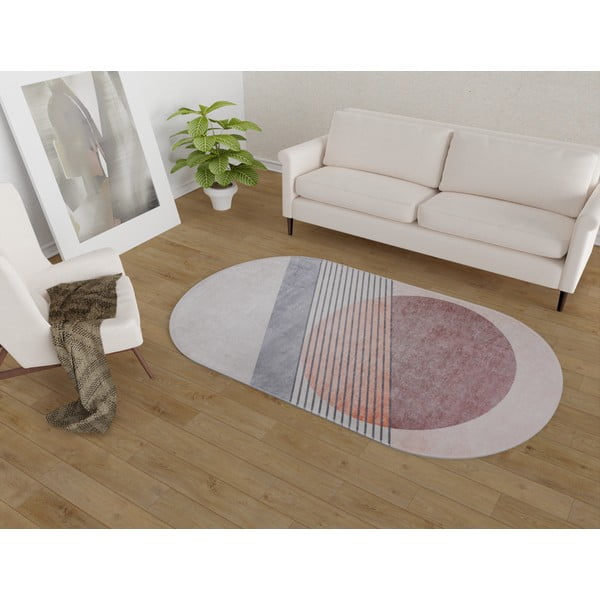 Heleroosa-hall pestav vaip 80x120 cm Oval - Vitaus-image-1